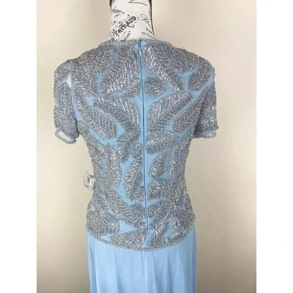Pisarro Nights Beaded Mesh Mock neck Gown- size 2 - Picture 3 of 4